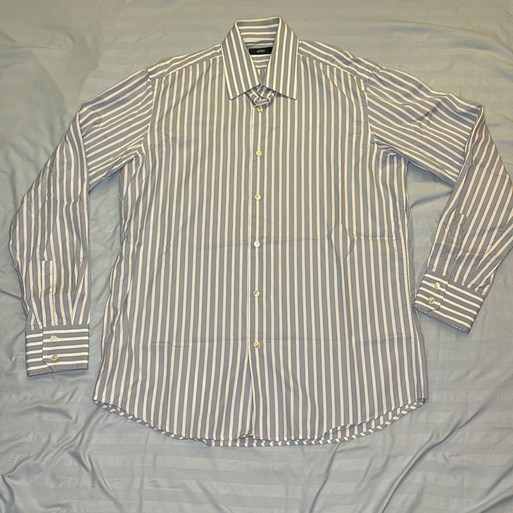 Boss Hugo boss stripe button down shirt size 41 16